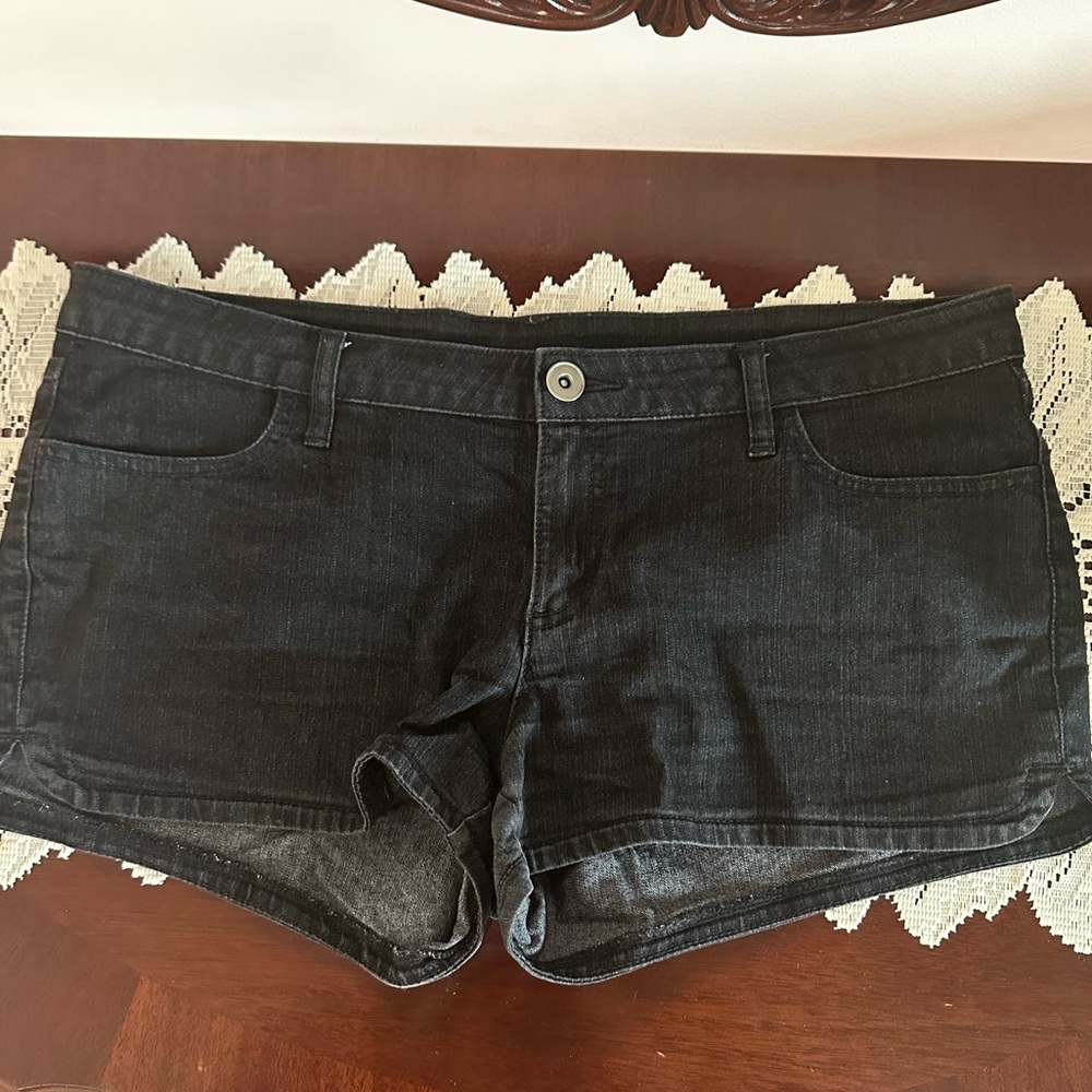 Black jean shorts